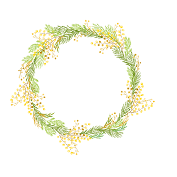 Watercolor botanical wreath png