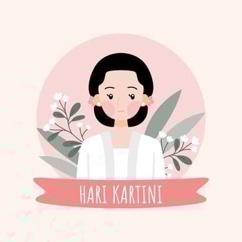 Kartini vector illustration for kartini day greeting poster
