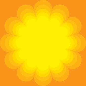 Seamless background with orange and yellow floral graphics. vector