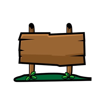 vector illustration of a wooden sign