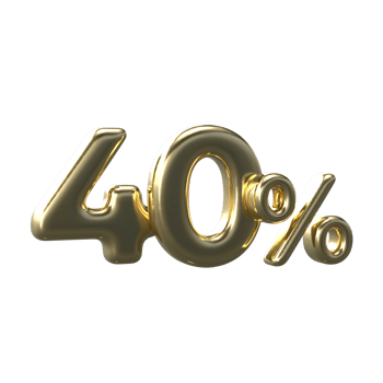 3D Gold Number 40 Percent png