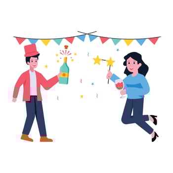 A scalable flat illustration of party celebration vector