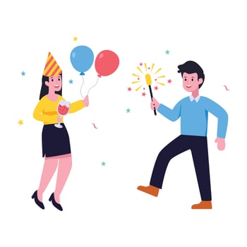 A scalable flat illustration of celebration vector