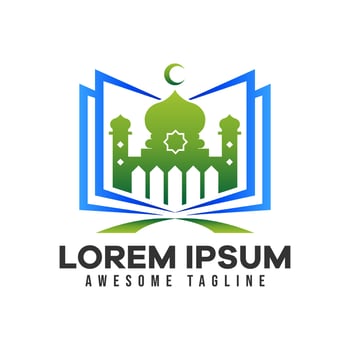 Mosque logo. Modern vector illustration suitable for Islamic theme, Ramadan, or Islamic celebration. colorful style.