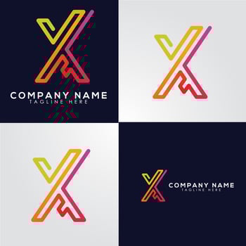 x letter logo,gradient logo, modern logo vector