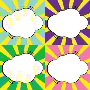 Set speech bubble on a white background, vector speaking or chat talk box , icon balloon text or communication,speak cloud for cartoon and comic, message dialog