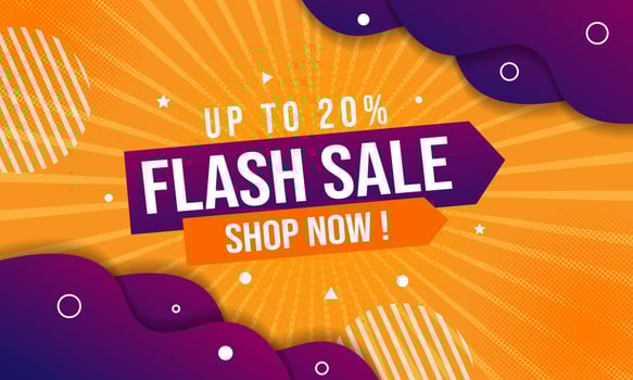 Modern dynamic for flash sale banner template design, special offer flash sale set vector