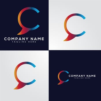 c letter logo,chat logo vector
