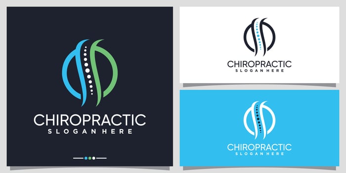 Chiropractic logo design inspiration with circle concept Premium Vector