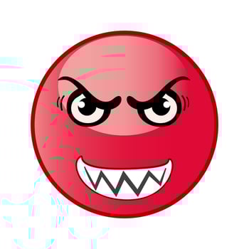 Illustration of red from anger and annoyed cartoon character vector
