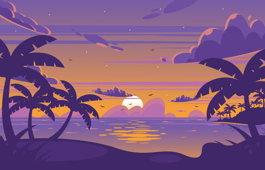 Beach Scenery Background vector