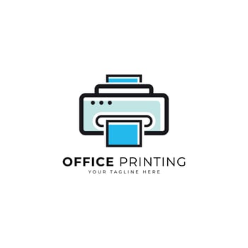office printer logo design mark concept vector