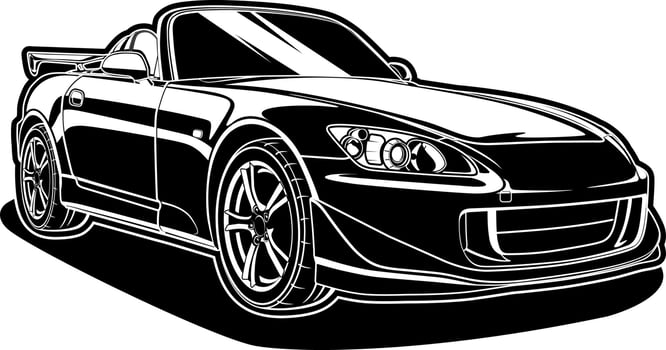 Black and white car vector illustration for conceptual design