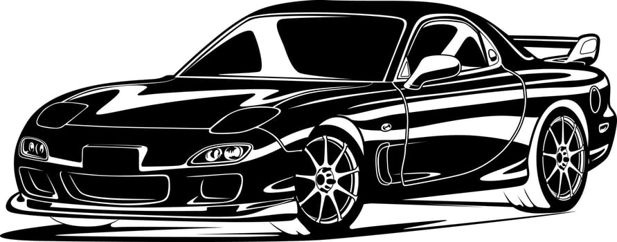 Black and white car vector illustration for conceptual design