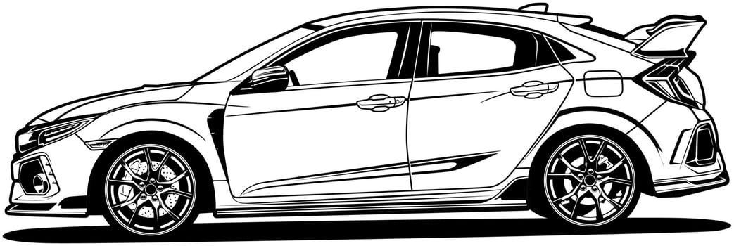 Black and white car vector illustration for conceptual design