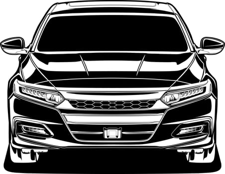 Black and white car vector illustration for conceptual design