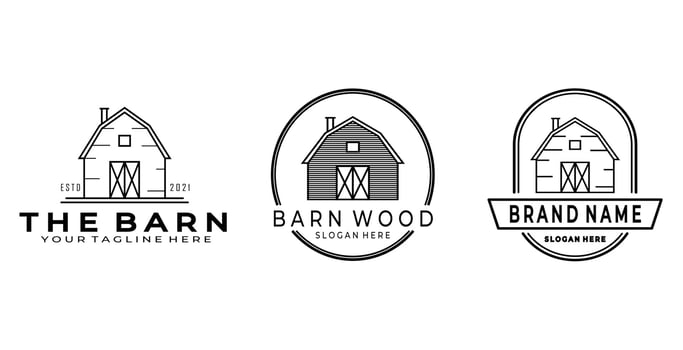 Set of barn warehouse logo vector illustration design graphic