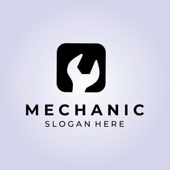 mechanic service badge logo vector design