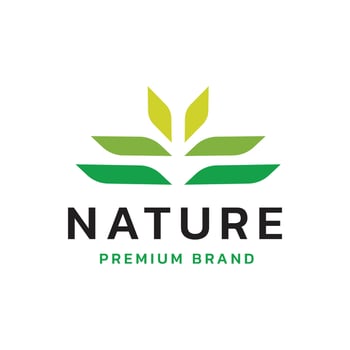 Nature leaf logo arranged with a minimalist concept vector