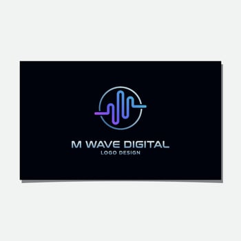 SOUND WAVE LOGO DESIGN IN CIRCLE vector