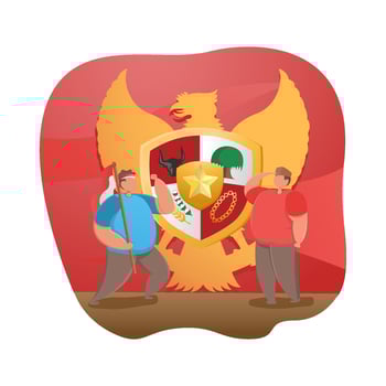 Flat illustration Happy Pancasila Day and Indonesia's Independence vector