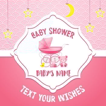 Baby shower invitation card template vector