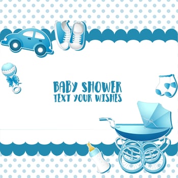 Baby Shower invitation card template vector