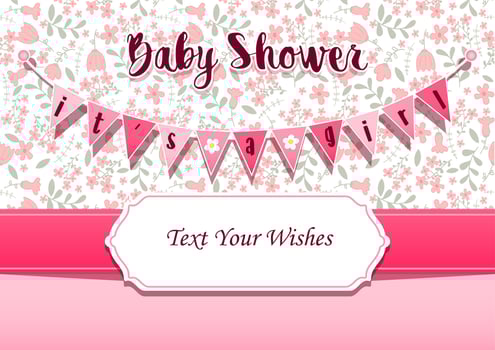 It's a girl invitation card design template vector
