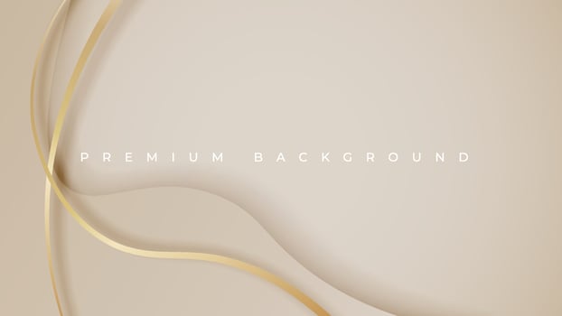 Luxury background with golden lines and paper cut style. vector illustration.