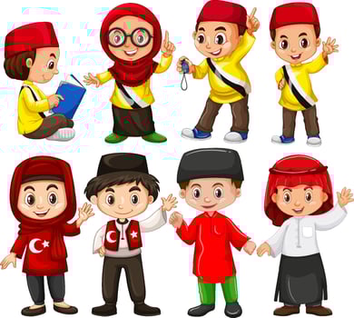 Children from different countries vector
