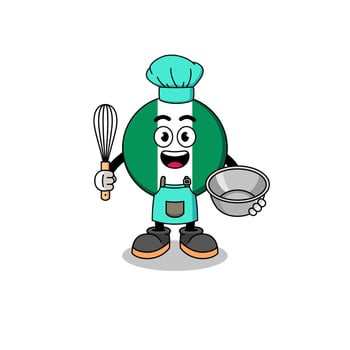 Illustration of nigeria flag as a bakery chef vector