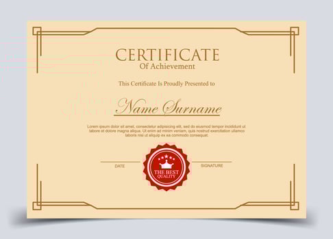 Certificate of Appreciation template, certificate of achievement, awards diploma template vector