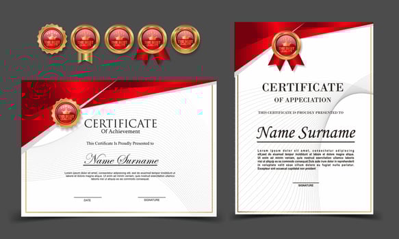 Certificate of Appreciation template, certificate of achievement, awards diploma template vector