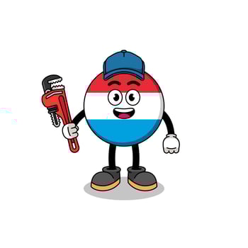 luxembourg illustration cartoon as a plumber vector
