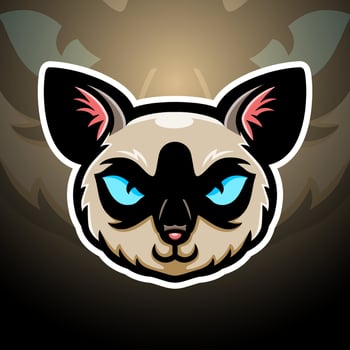 Siamese head mascot esport logo design vector