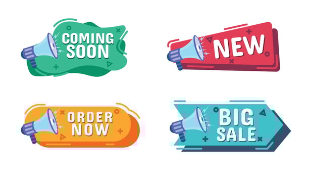 Illustration flat product promotion megaphone vector