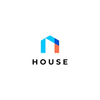 Minimalist creative house overlap overlay logo icon design template vector