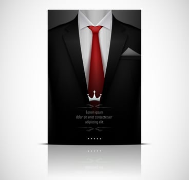 Black suit and tuxedo with red tie vector