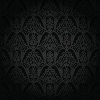 Seamless damask pattern vector
