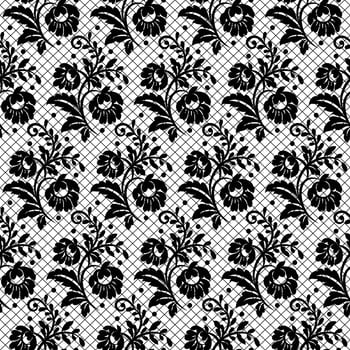 Lace seamless pattern with flowers vector