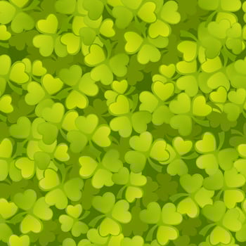 seamless texture of green shamrock, clover leaves vector