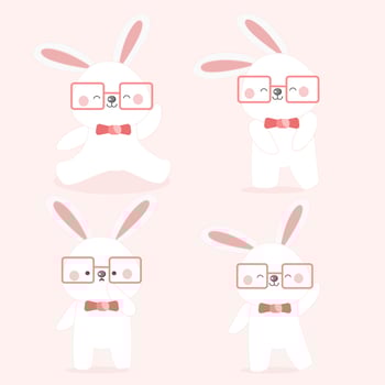 Cute Rabbit character. vector