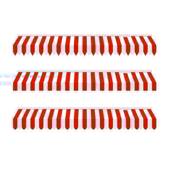 red striped awnings, canopies for the store. Canopy for restaurant, cafe, hotel or store. Tent roof, template for design. vector