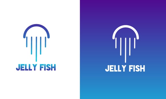 Template logo simple jelly fish vector