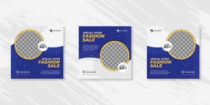Modern Fashion social media post templates vector