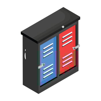 A handy isometric icon of lockers vector