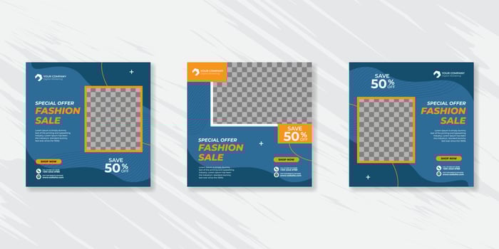 Modern Fashion social media post templates vector