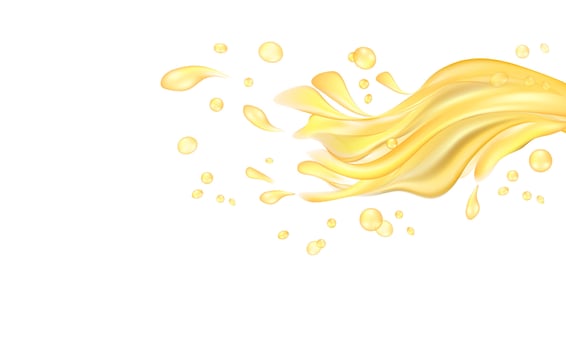 Organic Oil, Olive or engine oil splash. Fish oil Vitamin of vector. vector