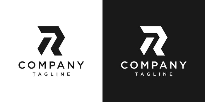 Creative Letter R Monogram Logo Design Icon Template White and Black Background vector