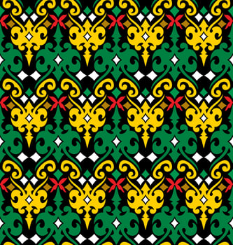 Seamless patern of dayak ethnic pattern.traditional Indonesian fabric motif.borneo pattern. vector design inspiration. Creative textile for fashion or cloth